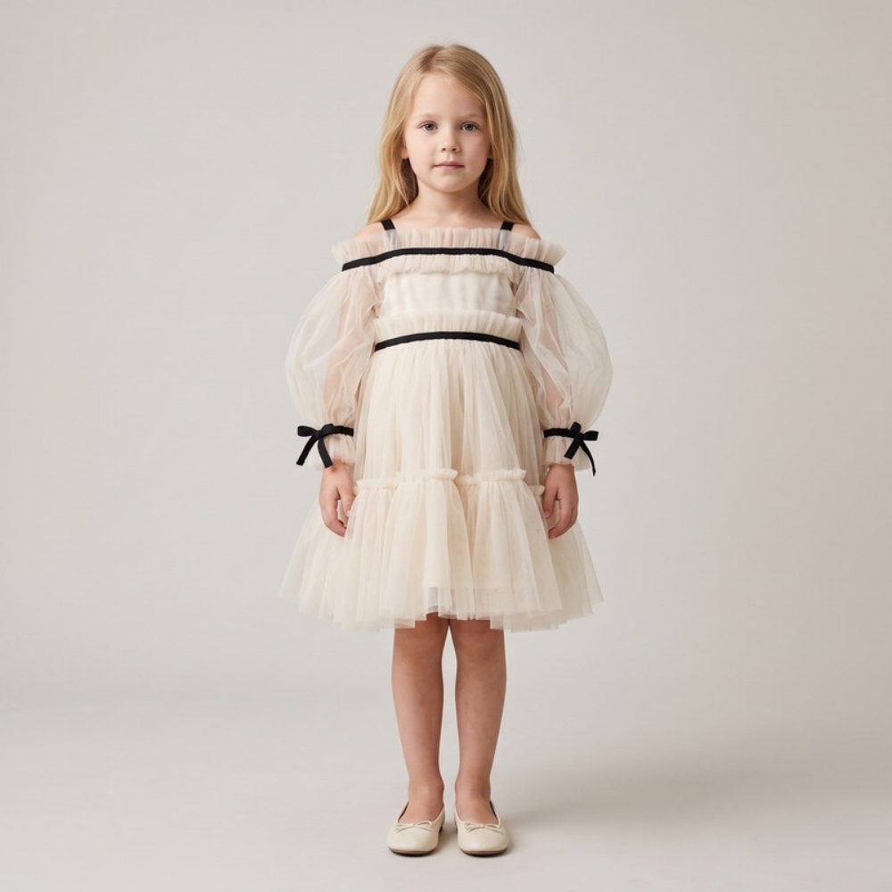 Lilo Puff Sleeve Tulle Party Dress