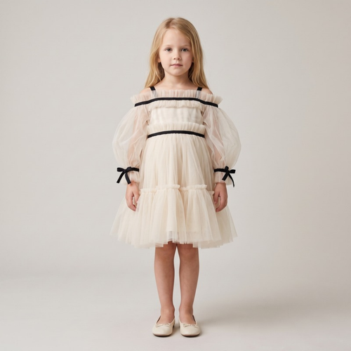 Lilo Puff Sleeve Tulle Party Dress