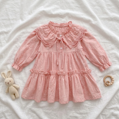 Lilo French Lace Collar Dress - Pink