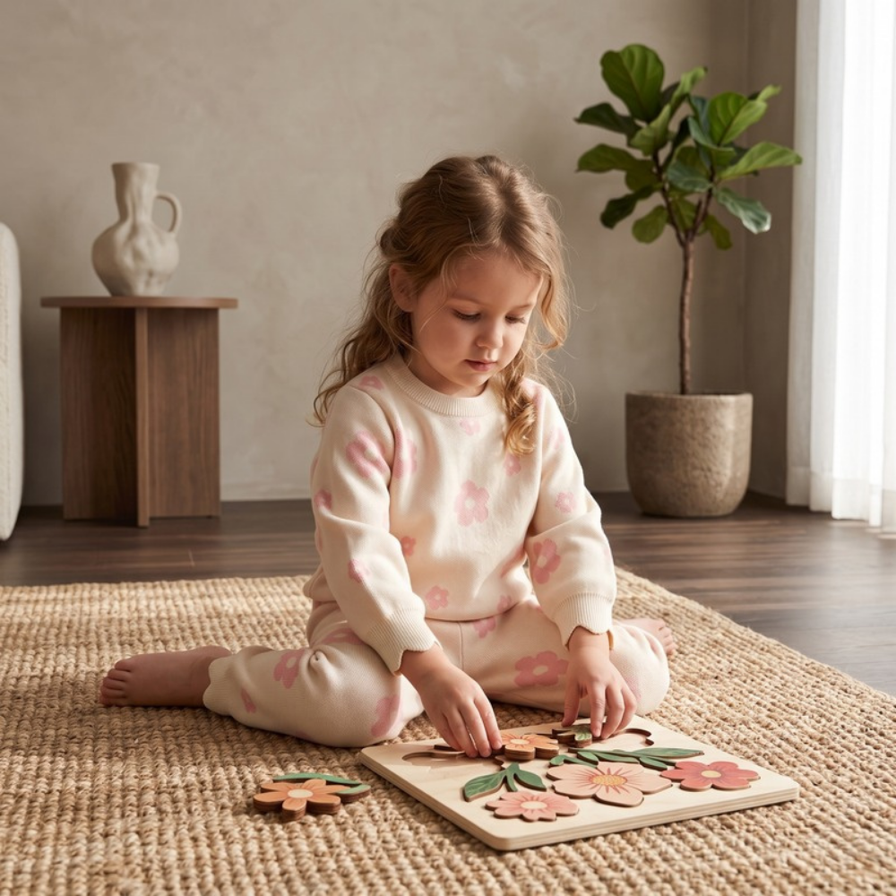 Lilo Floral Knit Jumper and Trouser Set - Pink Floral