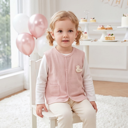 Lilo Double Layer Cotton Vest - Pink