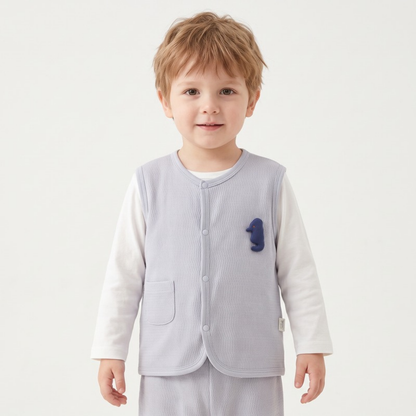 Lilo Double Layer Cotton Vest - Lavender Grey