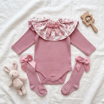 Lilo Ribbed Bodysuit - Dusty Pink
