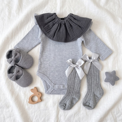 Lilo Ribbed Bodysuit - Heather Grey