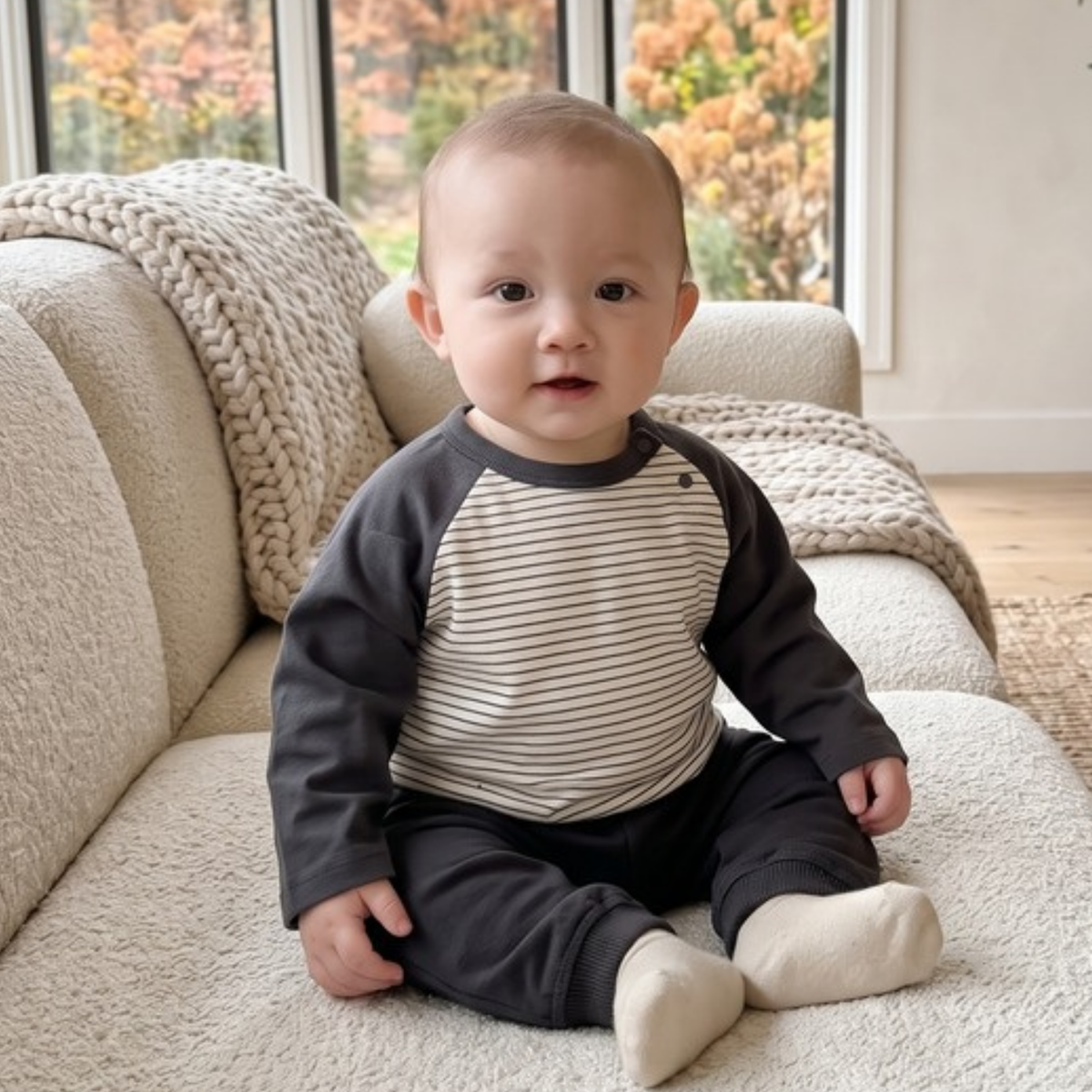 Lilo Striped Raglan Long Sleeve Tee