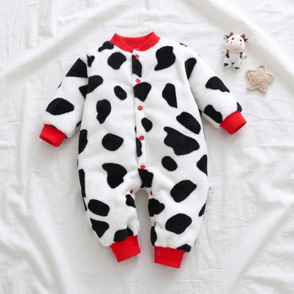 Lilo Thickened Baby Sleepsuit - Cow Print