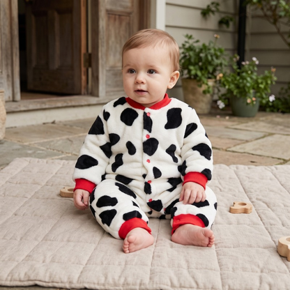 Lilo Thickened Baby Sleepsuit - Cow Print