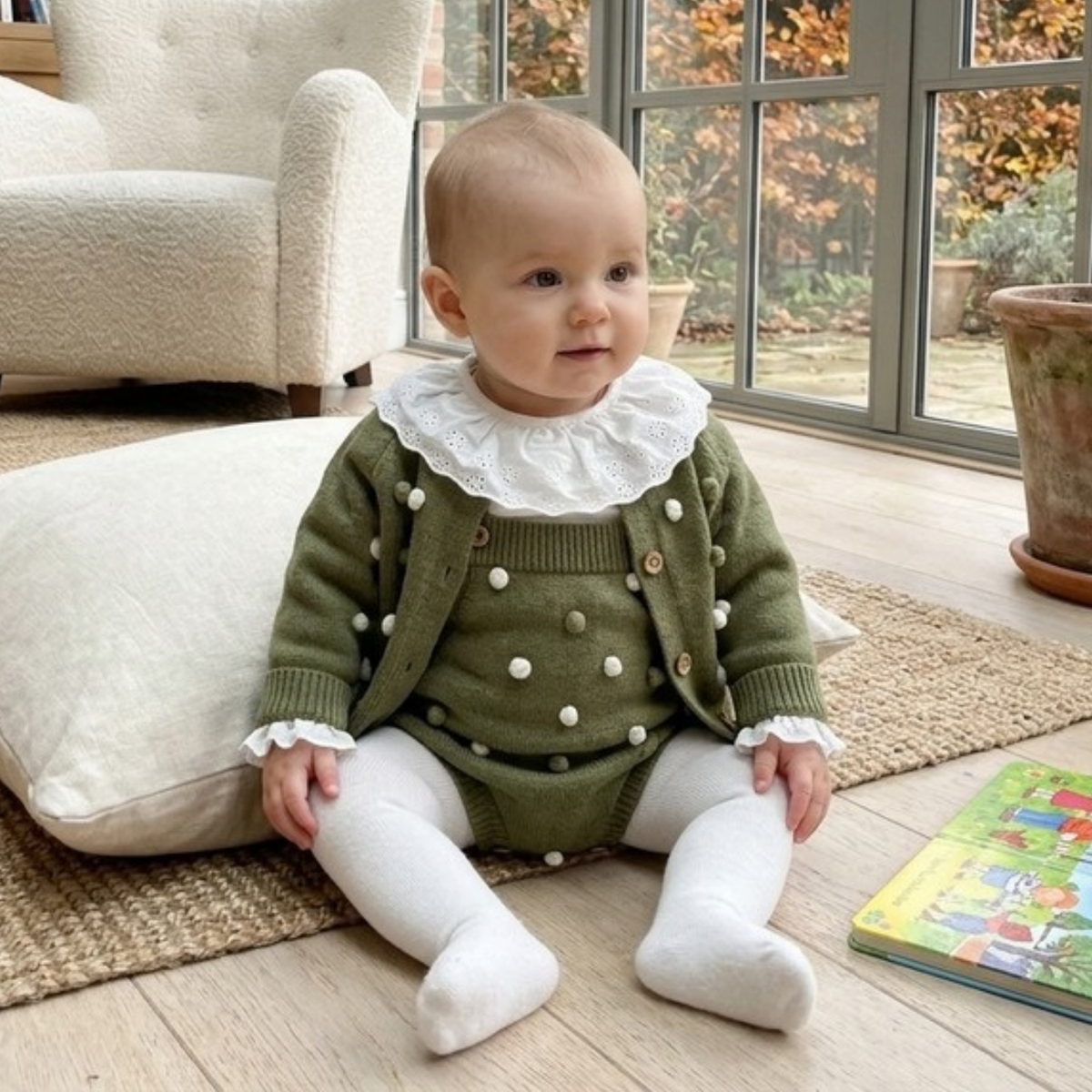 Lilo Pom Pom Cardigan and Shorts Set