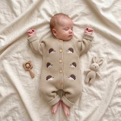 Lilo Knitted Newborn Romper - Barley