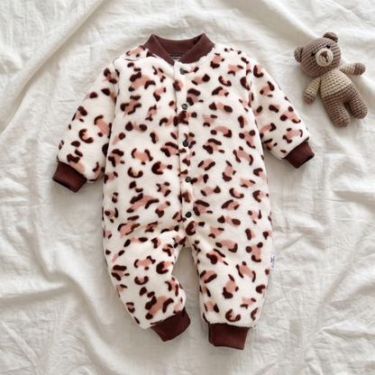 Lilo Thickened Baby Sleepsuit - Leopard Print