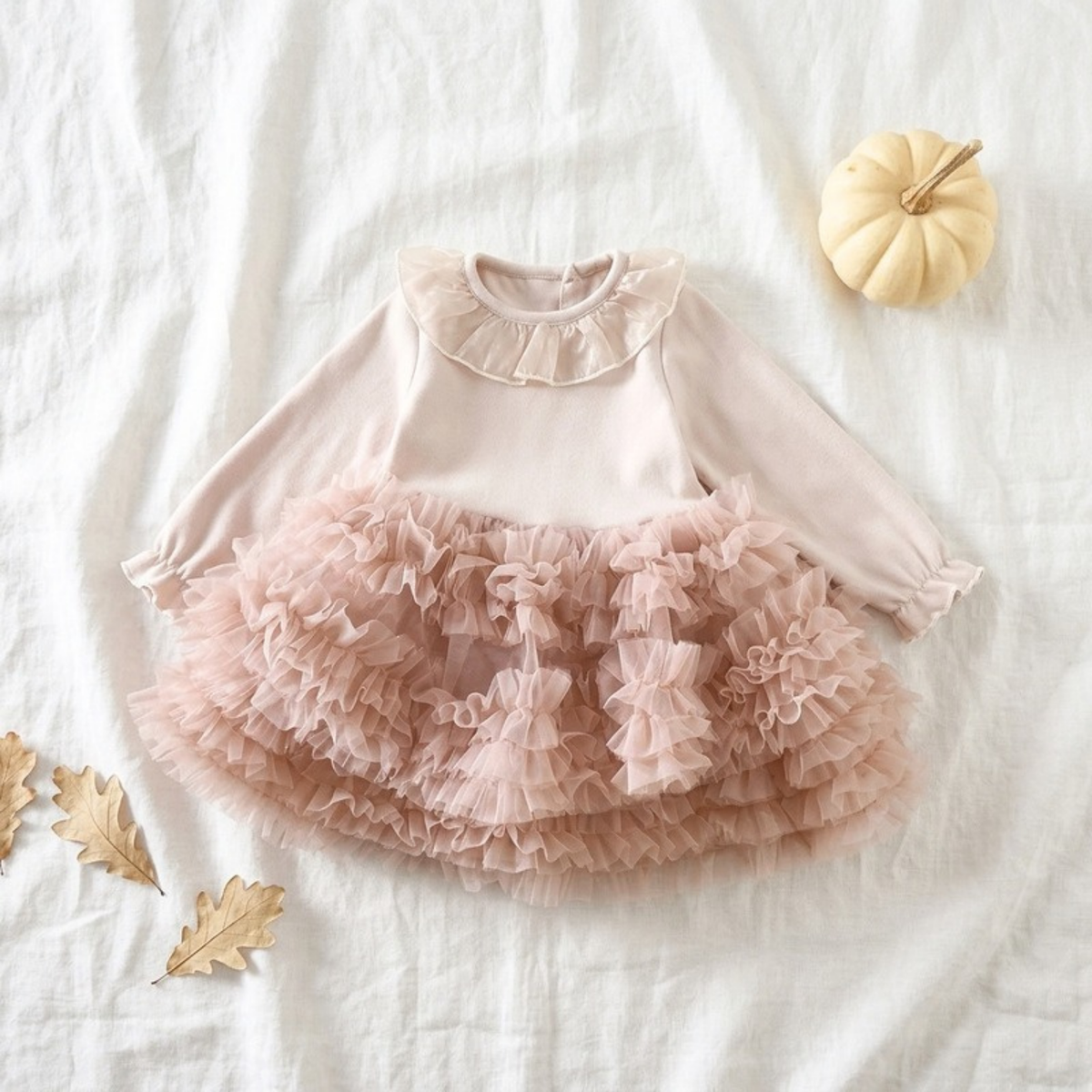 Lilo Long Sleeve Tulle Tutu Dress - Dusty Pink