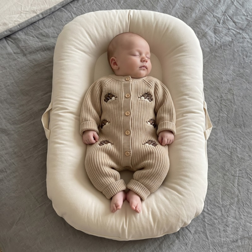 Lilo Knitted Newborn Romper - Barley