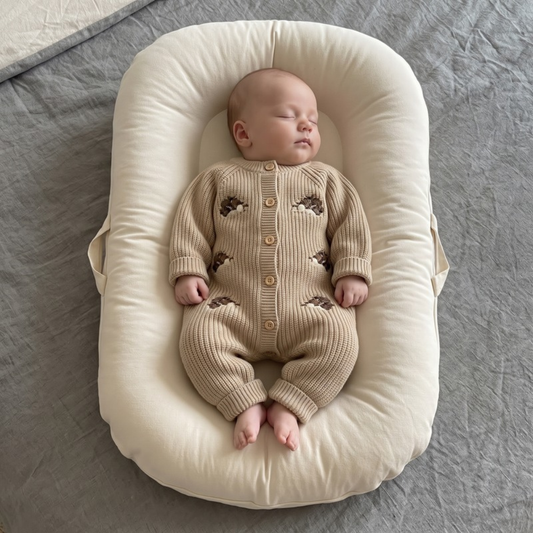 Lilo Knitted Newborn Romper - Barley