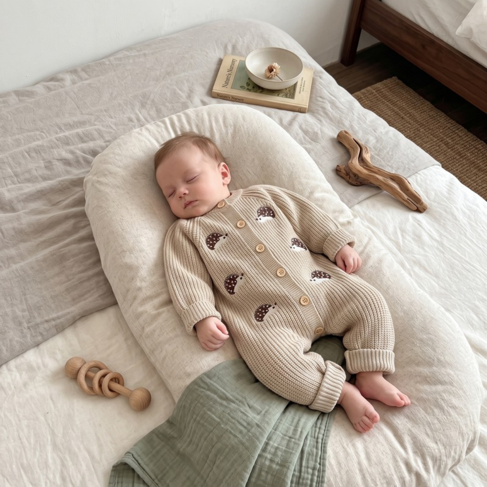 Lilo Knitted Newborn Romper - Barley