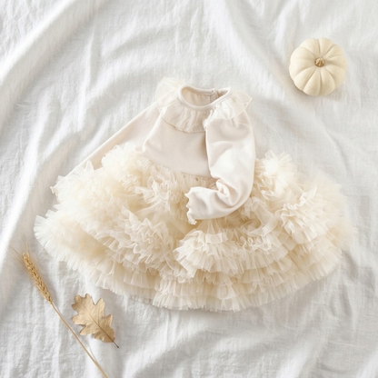 Lilo Long Sleeve Tulle Tutu Dress - Ivory