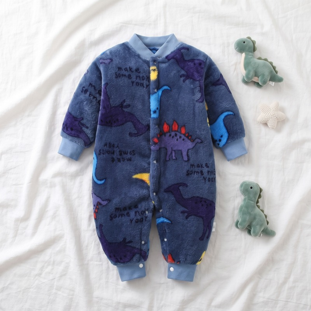 Lilo Thickened Baby Sleepsuit - Navy Dinosaur