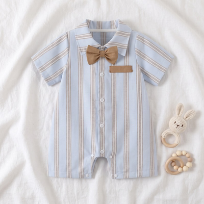 Lilo Striped Newborn Summer Bodysuit - Sky Blue