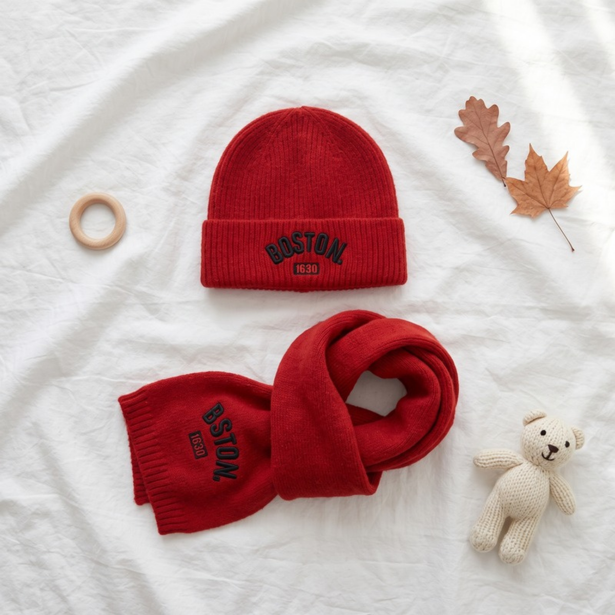 Lilo Knit Hat and Scarf Set - Wine Red