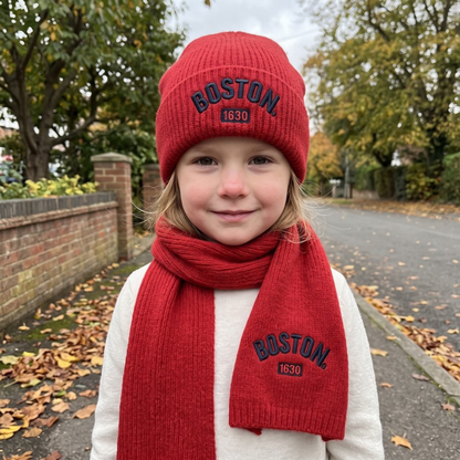 Lilo Knit Hat and Scarf Set - Wine Red
