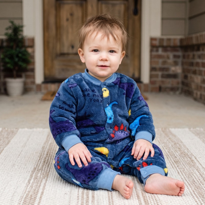 Lilo Thickened Baby Sleepsuit - Navy Dinosaur
