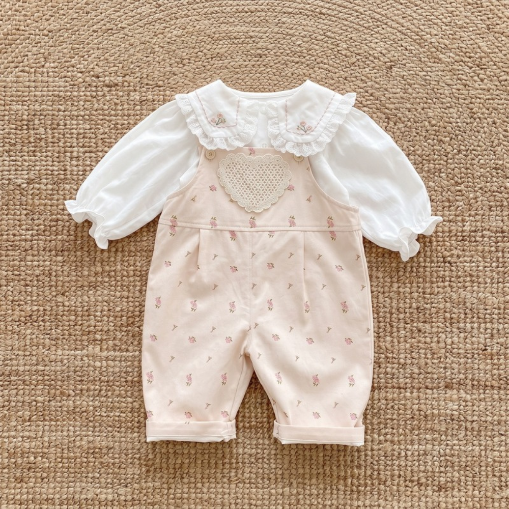 Lilo Floral Heart Dungarees - Floral Dungarees