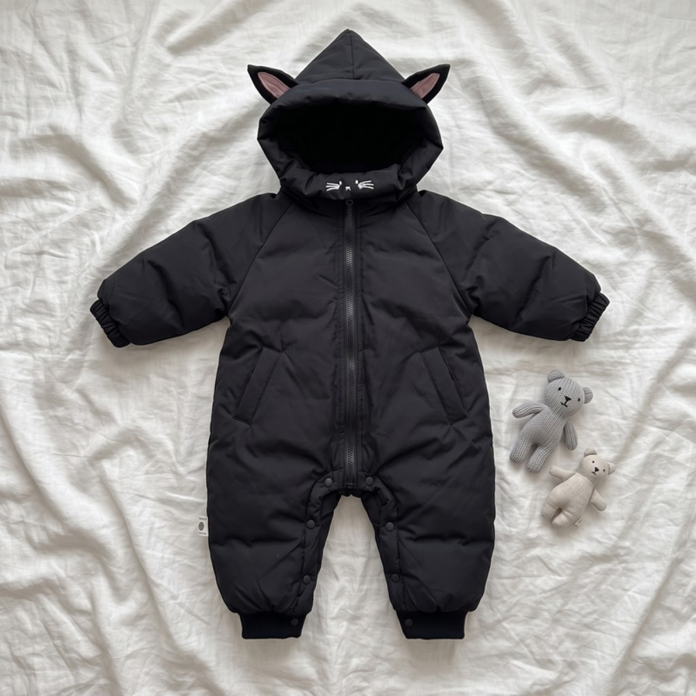 Lilo Padded Winter Jumpsuit - Black Cat