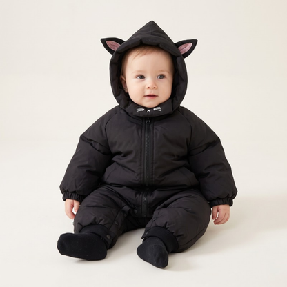 Lilo Padded Winter Jumpsuit - Black Cat