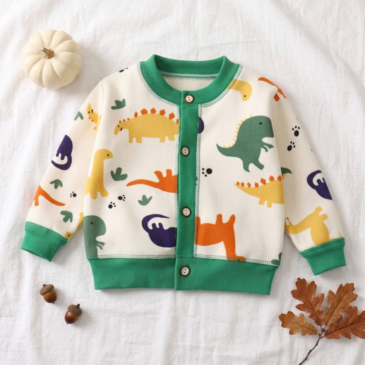 Lilo Thick Knit Button Cardigan - Dinosaur