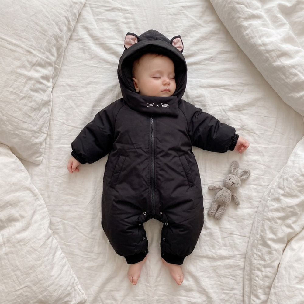 Lilo Padded Winter Jumpsuit - Black Cat