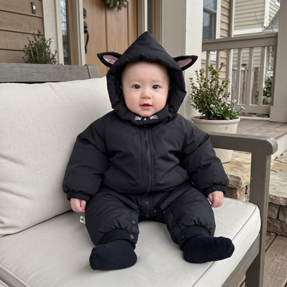 Lilo Padded Winter Jumpsuit - Black Cat