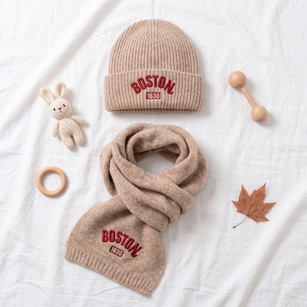Lilo Knit Hat and Scarf Set - Khaki