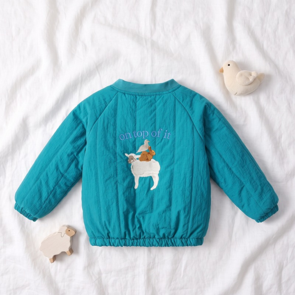 Lilo Lamb Fleece Jacket - Teal Blue