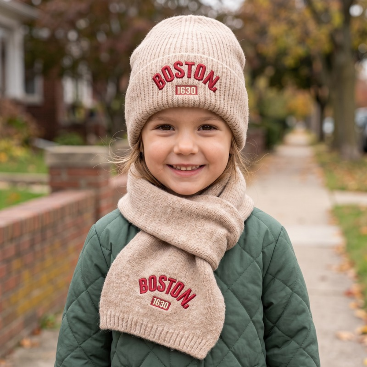 Lilo Knit Hat and Scarf Set - Khaki