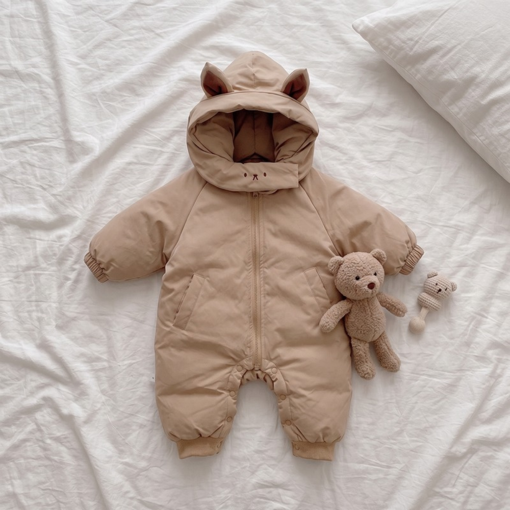 Lilo Padded Winter Jumpsuit - Tan Bear