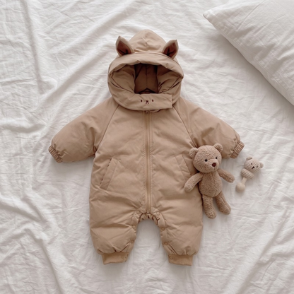 Lilo Padded Winter Jumpsuit - Tan Bear