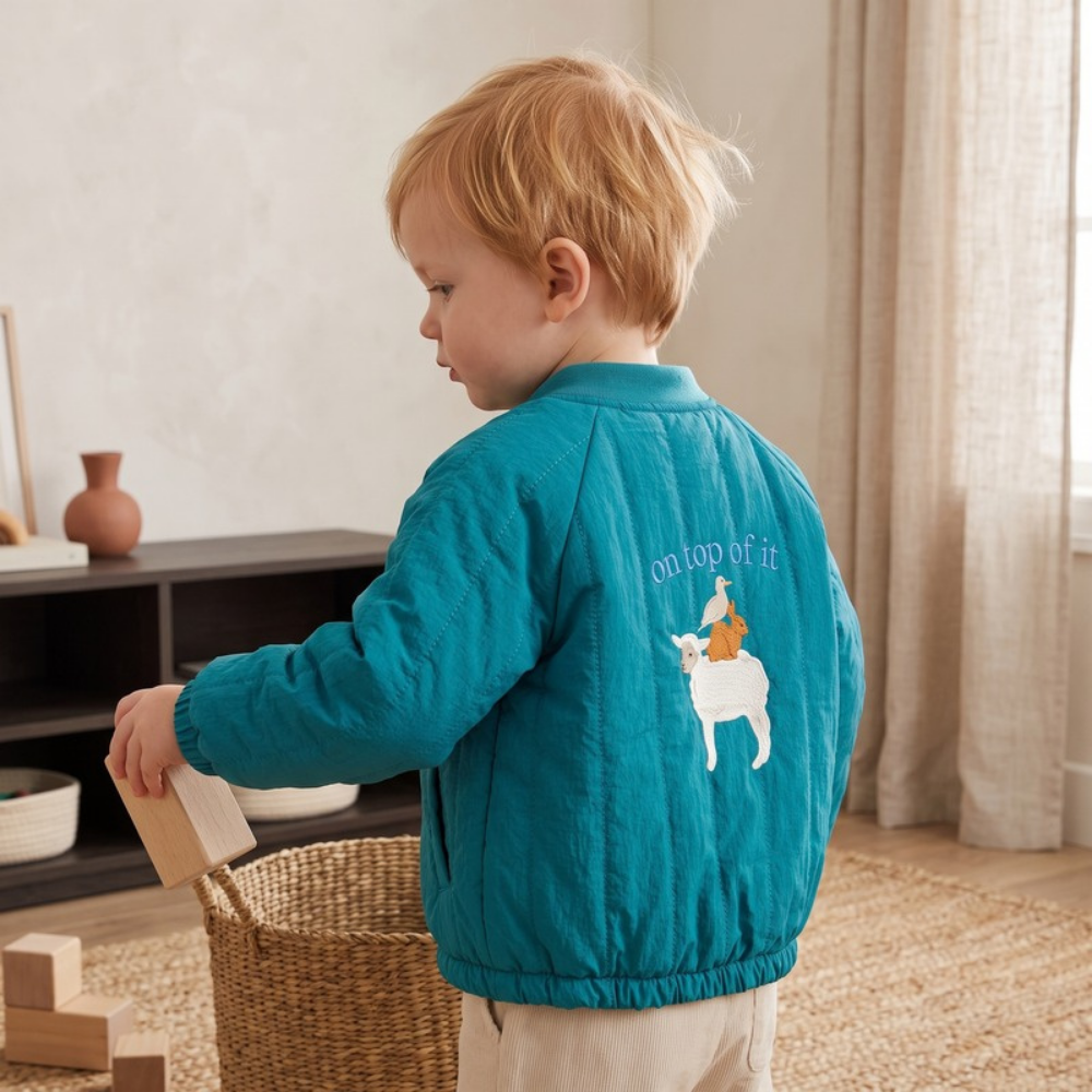 Lilo Lamb Fleece Jacket - Teal Blue