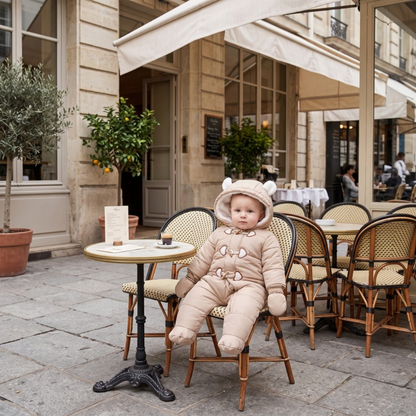 Lilo Hooded Fleece Baby Snowsuit - Deep Khaki