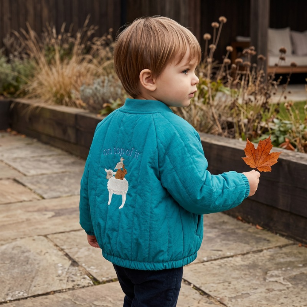 Lilo Lamb Fleece Jacket - Teal Blue