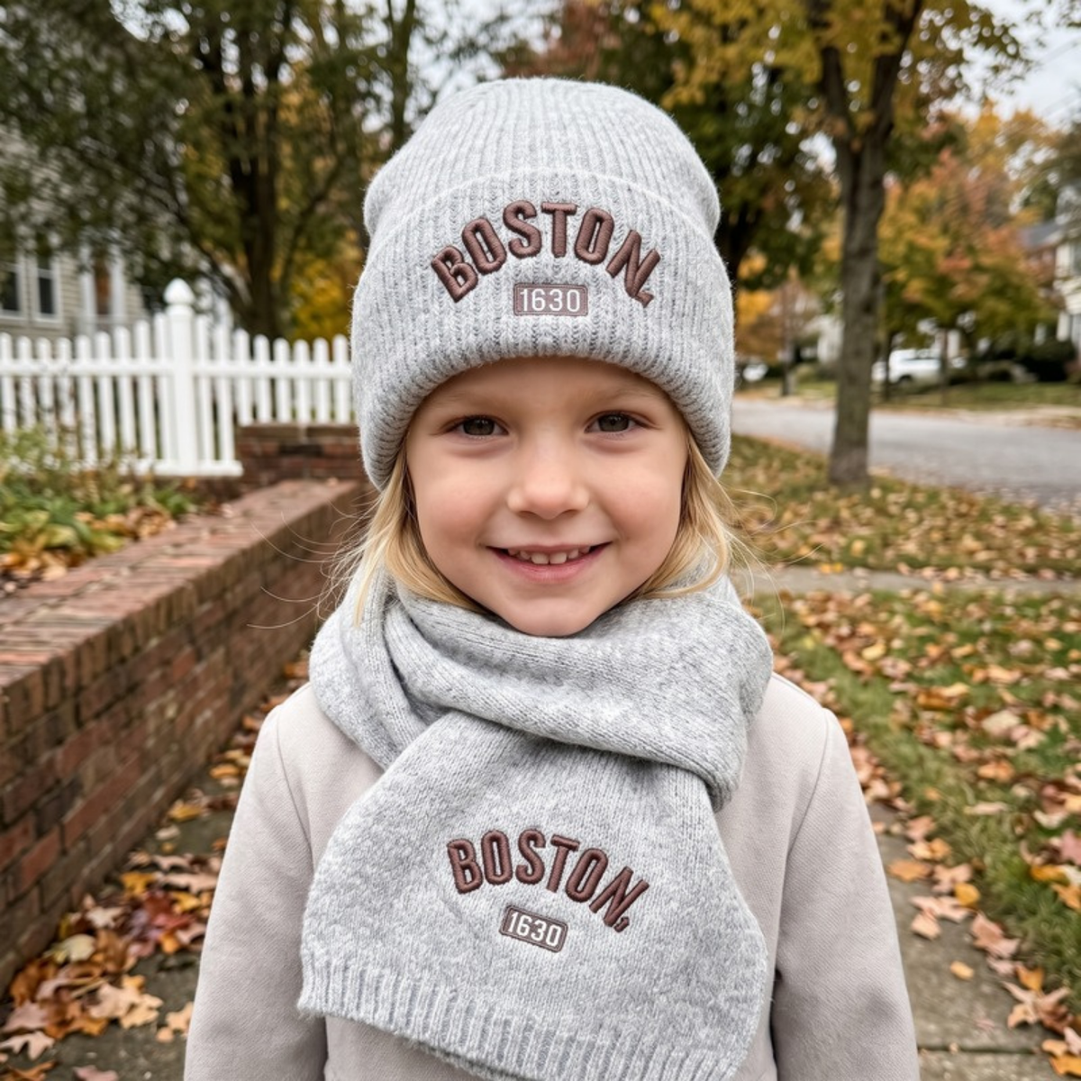 Lilo Knit Hat and Scarf Set - Grey