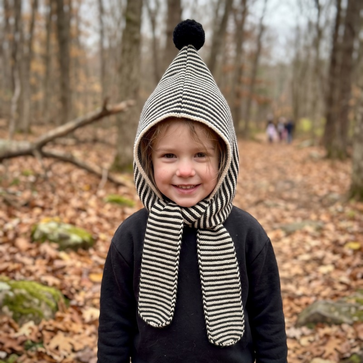 Lilo Hat and Scarf All in One - Black Stripe