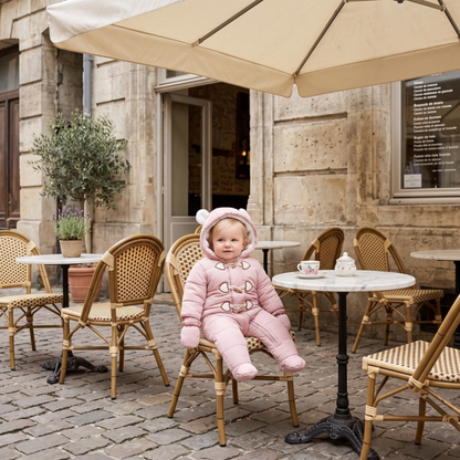 Lilo Hooded Fleece Baby Snowsuit - Pink