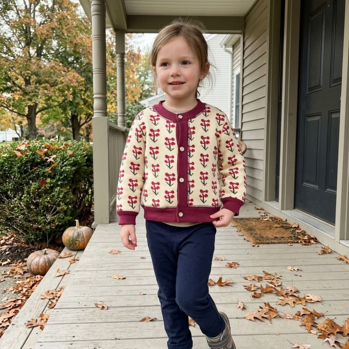 Lilo Thick Knit Button Cardigan - Red Berry
