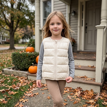 Lilo Slim Padded Sleeveless Gilet - Ivory