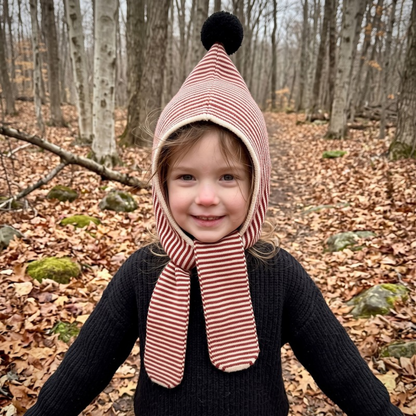Lilo Hat and Scarf All in One - Rust Stripe