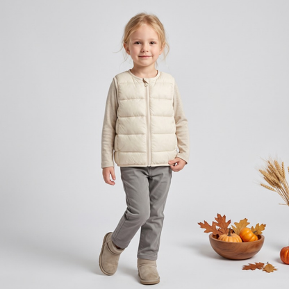 Lilo Slim Padded Sleeveless Gilet - Ivory