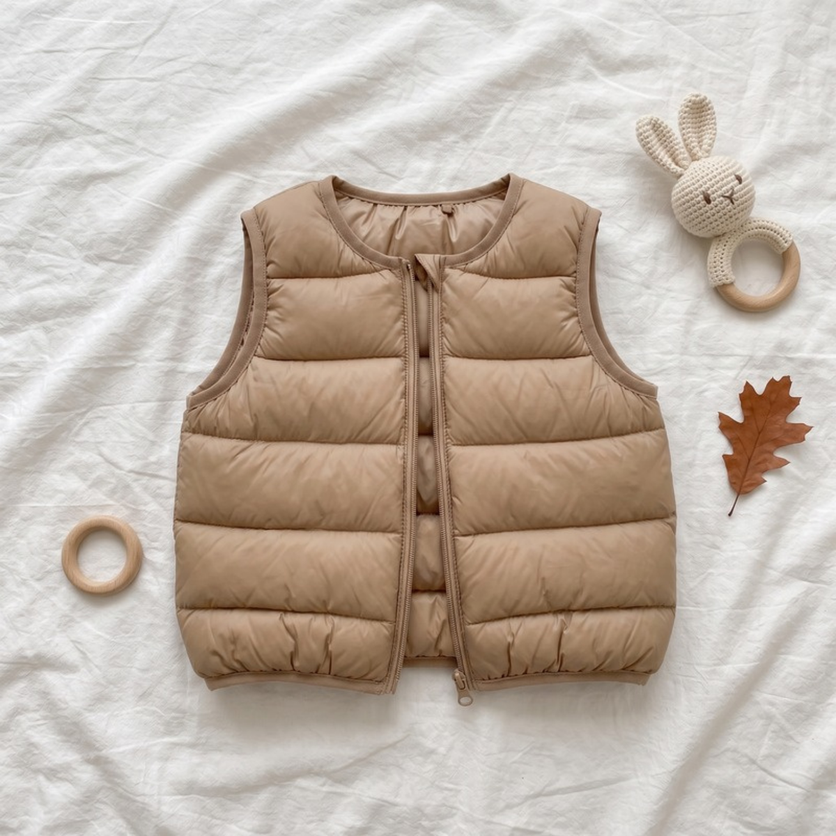 Lilo Slim Padded Sleeveless Gilet - Camel