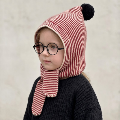 Lilo Hat and Scarf All in One - Rust Stripe