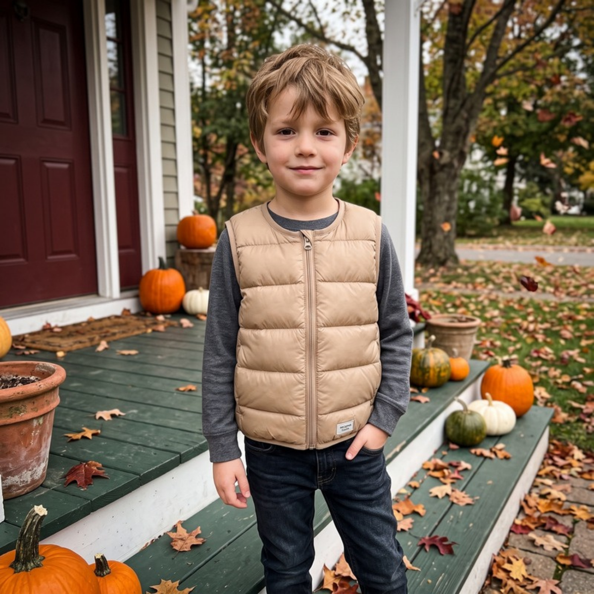 Lilo Slim Padded Sleeveless Gilet - Camel