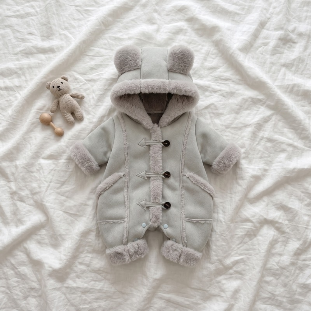 Lilo Velvet Lined Hooded Snowsuit - Grey