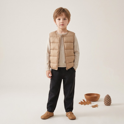 Lilo Slim Padded Sleeveless Gilet - Camel
